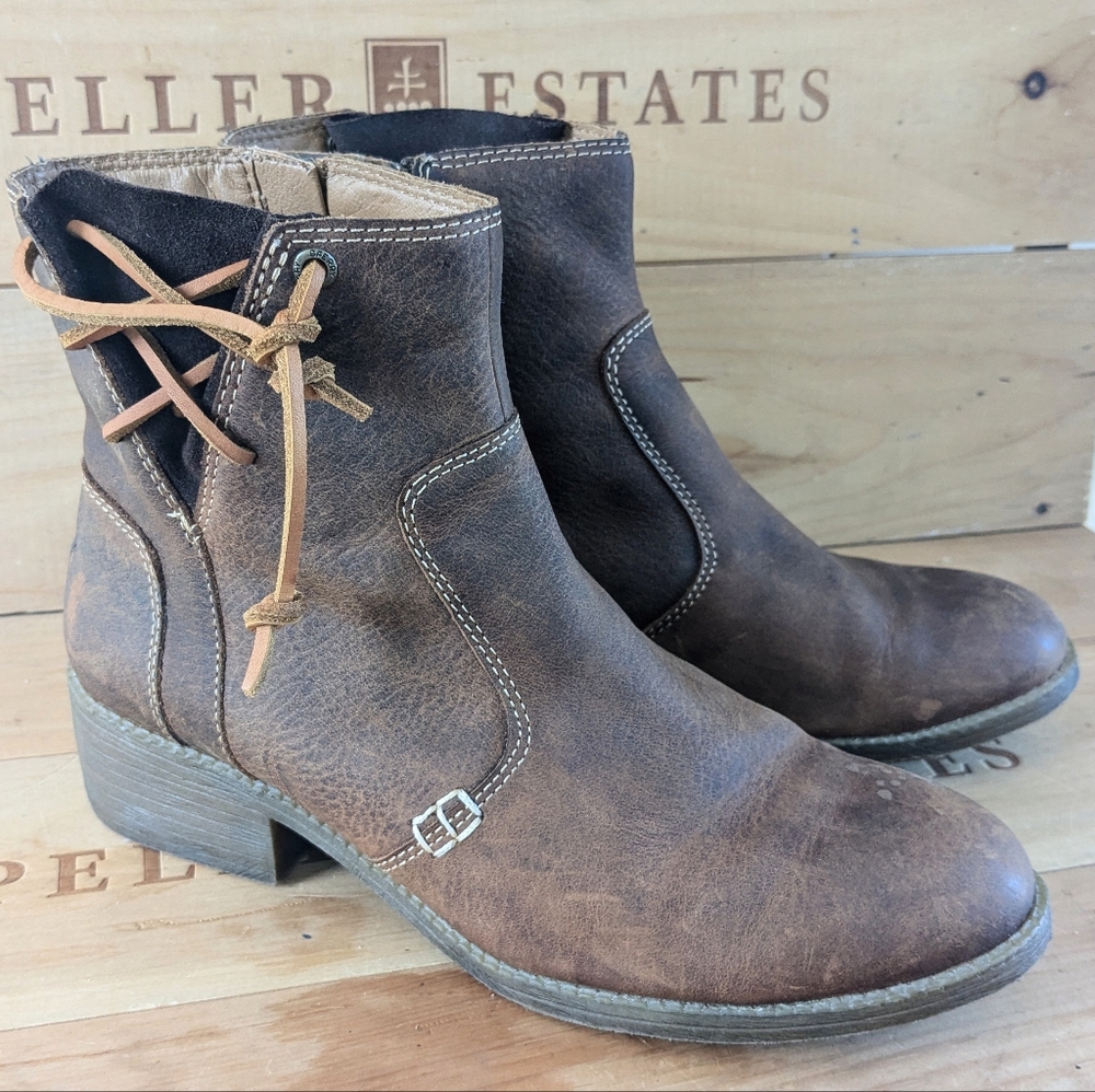 Sperry Juniper Glyn Burnished Leather Ankle Boot sz 8